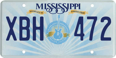 MS license plate XBH472