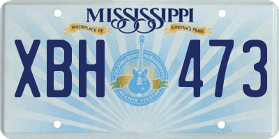 MS license plate XBH473