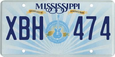 MS license plate XBH474
