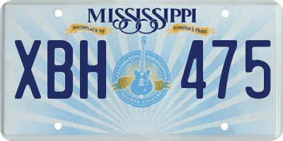 MS license plate XBH475