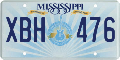MS license plate XBH476