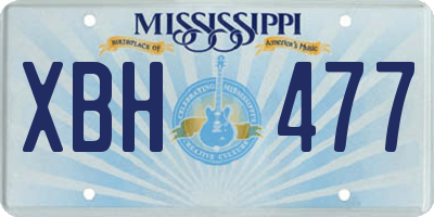 MS license plate XBH477