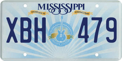 MS license plate XBH479