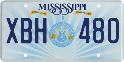 MS license plate XBH480