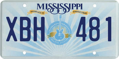 MS license plate XBH481