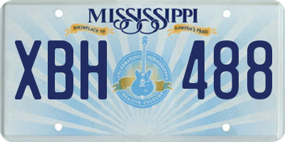 MS license plate XBH488