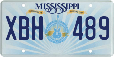 MS license plate XBH489