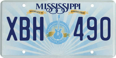 MS license plate XBH490