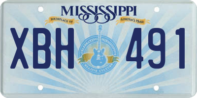MS license plate XBH491