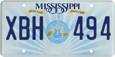 MS license plate XBH494