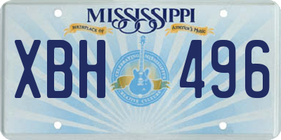 MS license plate XBH496