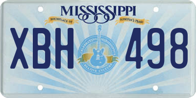 MS license plate XBH498