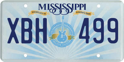 MS license plate XBH499