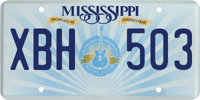 MS license plate XBH503