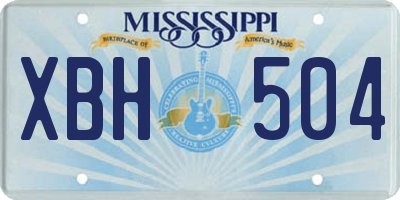 MS license plate XBH504