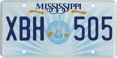 MS license plate XBH505