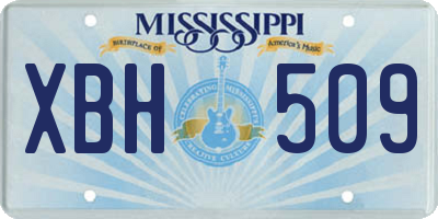 MS license plate XBH509