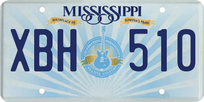 MS license plate XBH510
