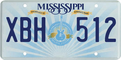 MS license plate XBH512