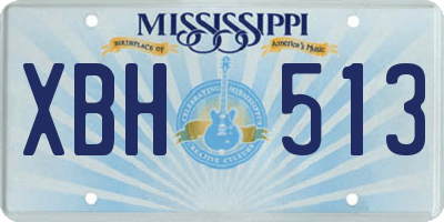 MS license plate XBH513