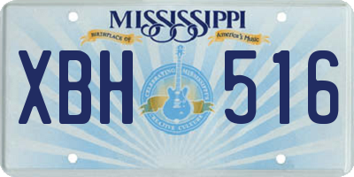 MS license plate XBH516