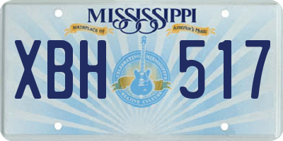 MS license plate XBH517
