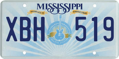 MS license plate XBH519