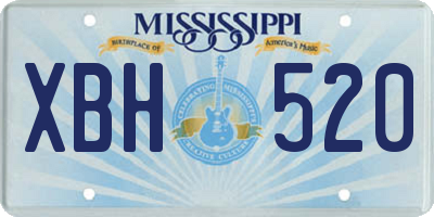 MS license plate XBH520