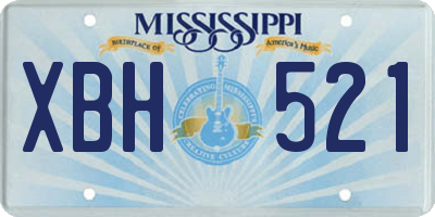 MS license plate XBH521