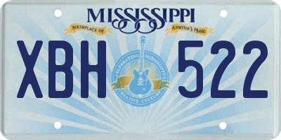 MS license plate XBH522