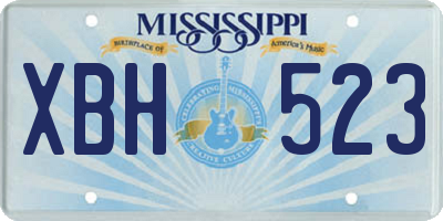 MS license plate XBH523