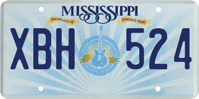 MS license plate XBH524