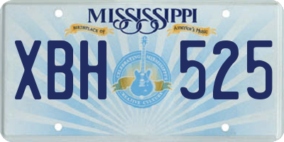 MS license plate XBH525