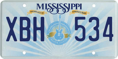 MS license plate XBH534
