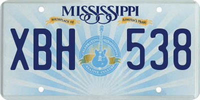 MS license plate XBH538