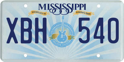 MS license plate XBH540