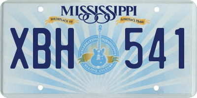 MS license plate XBH541