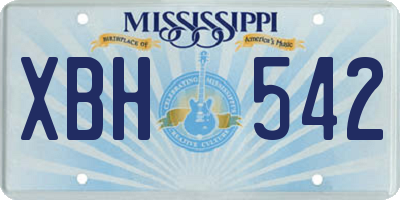 MS license plate XBH542