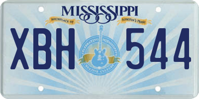 MS license plate XBH544