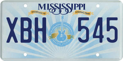 MS license plate XBH545