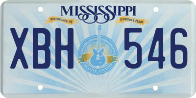 MS license plate XBH546