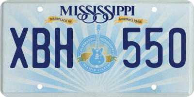 MS license plate XBH550