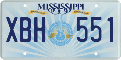 MS license plate XBH551