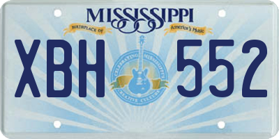 MS license plate XBH552