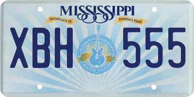 MS license plate XBH555