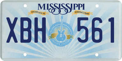 MS license plate XBH561