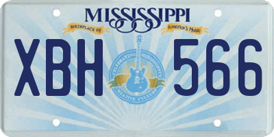 MS license plate XBH566