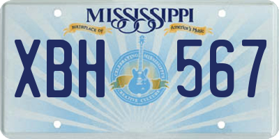 MS license plate XBH567