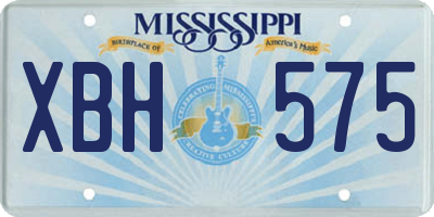 MS license plate XBH575