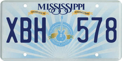 MS license plate XBH578